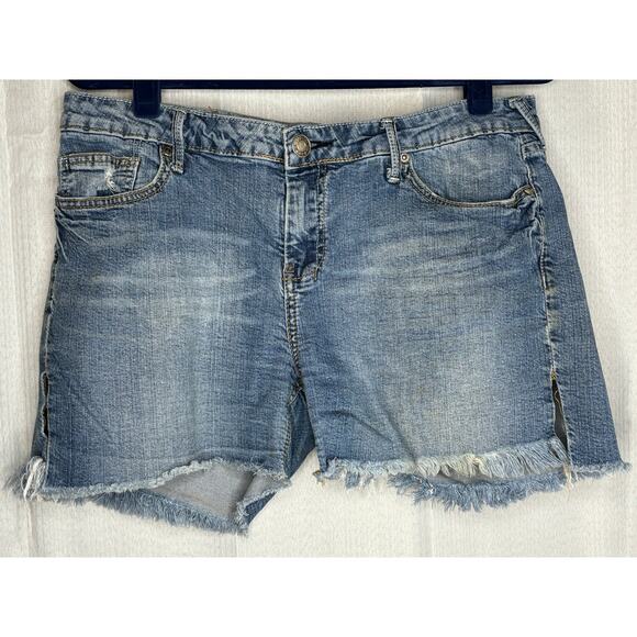 Vigoss Cut Off Shorts Women's Size 13 USA Heart Faded Slits on Side 34" Waist - Picture 5 of 11